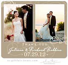 Wedding Thank You Magnet - Circle Date
